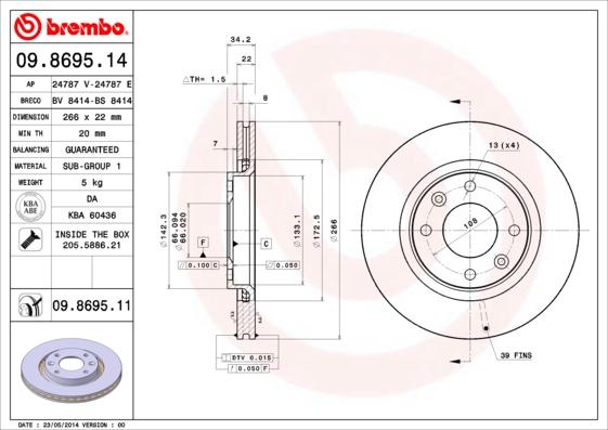 AP 24787 V - Спирачен диск vvparts.bg