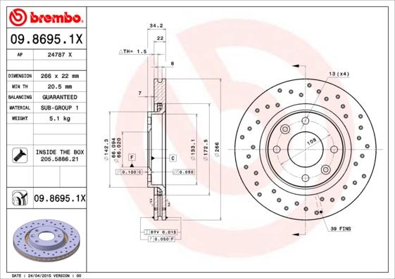 AP 24787 X - Спирачен диск vvparts.bg