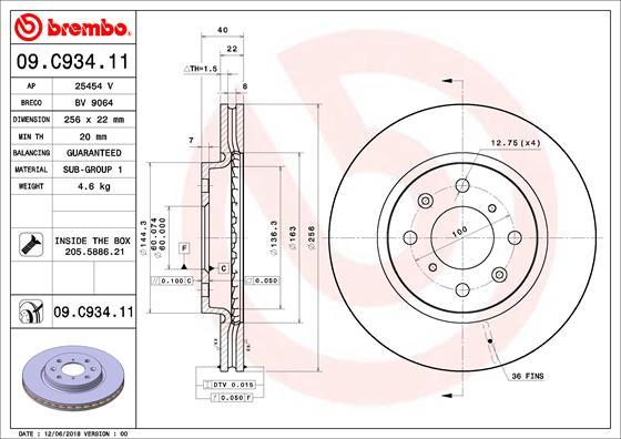 AP 25454 V - Спирачен диск vvparts.bg