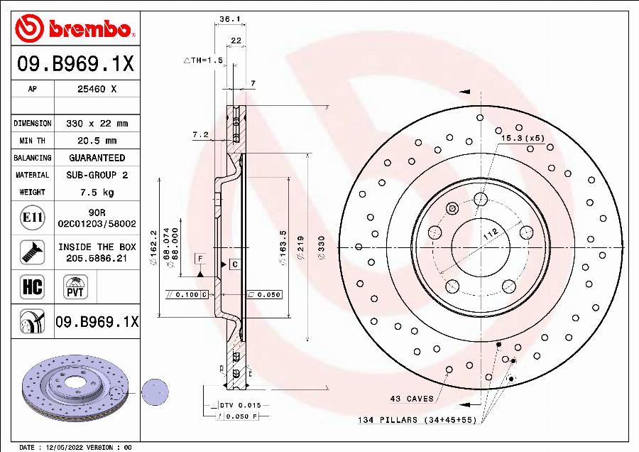 AP 25460 X - Спирачен диск vvparts.bg