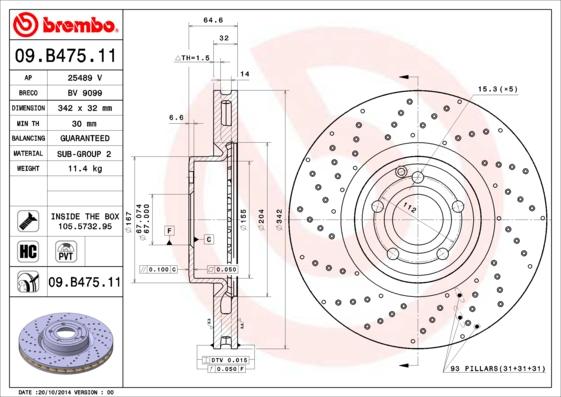 AP 25489 V - Спирачен диск vvparts.bg