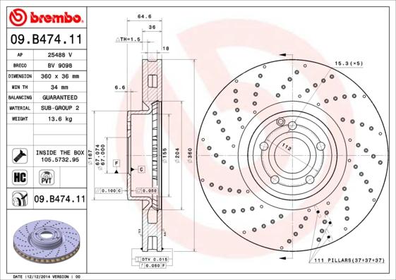 AP 25488 V - Спирачен диск vvparts.bg