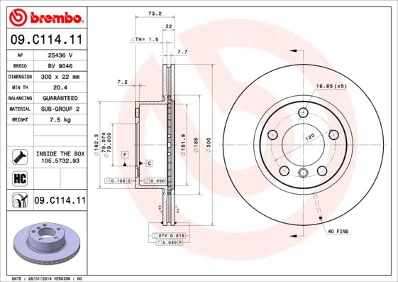 AP 25436 V - Спирачен диск vvparts.bg