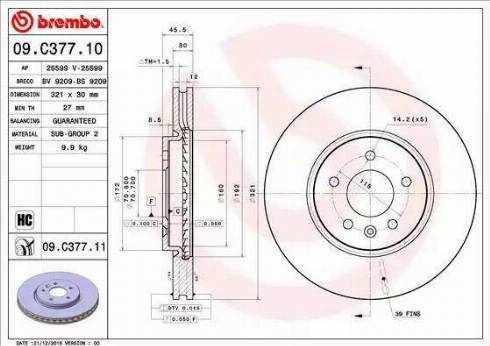 AP 25599 - Спирачен диск vvparts.bg