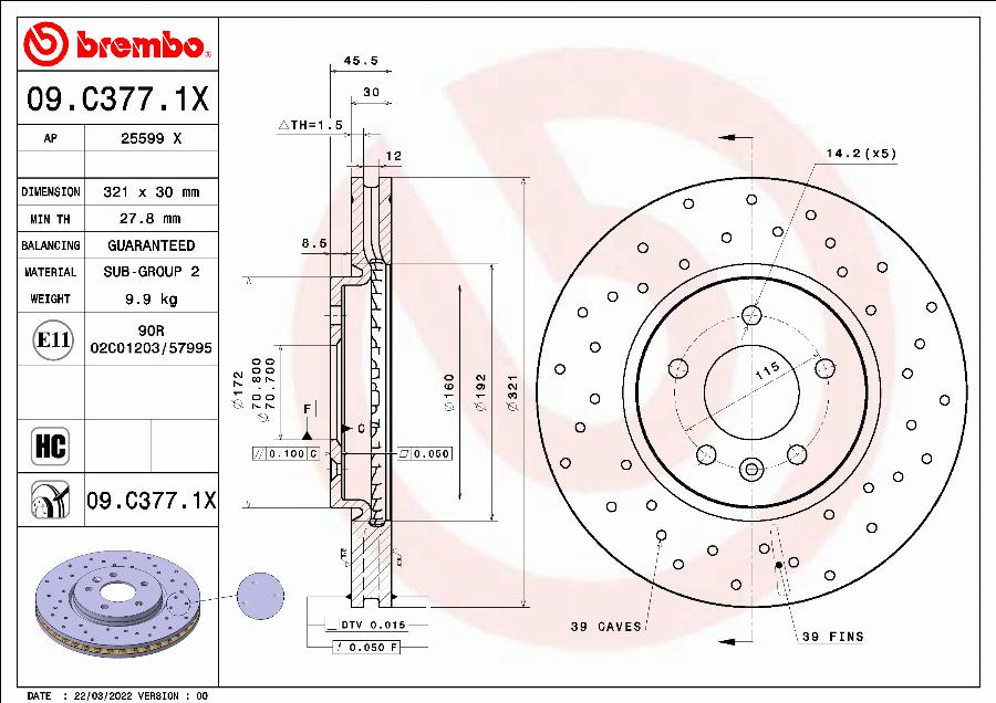 AP 25599 X - Спирачен диск vvparts.bg