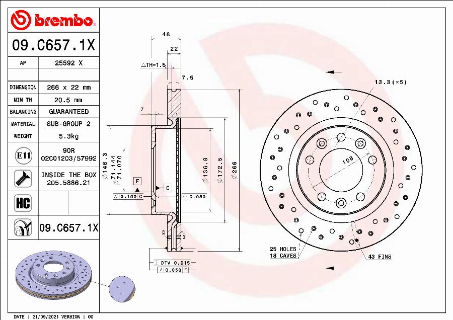 AP 25592 X - Спирачен диск vvparts.bg