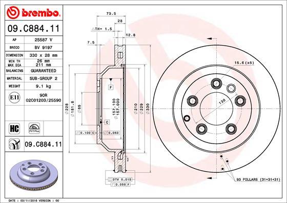 AP 25587 V - Спирачен диск vvparts.bg