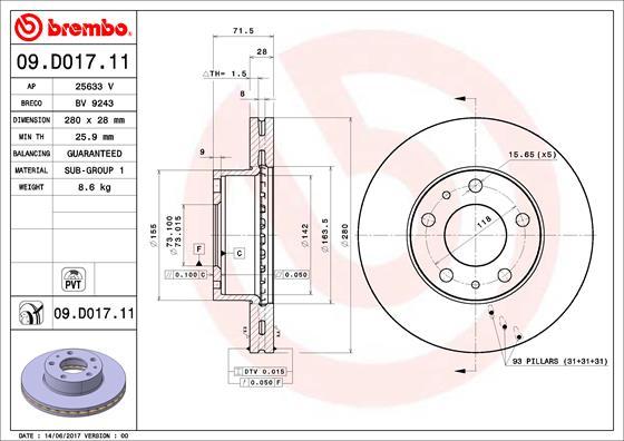 AP 25633 V - Спирачен диск vvparts.bg