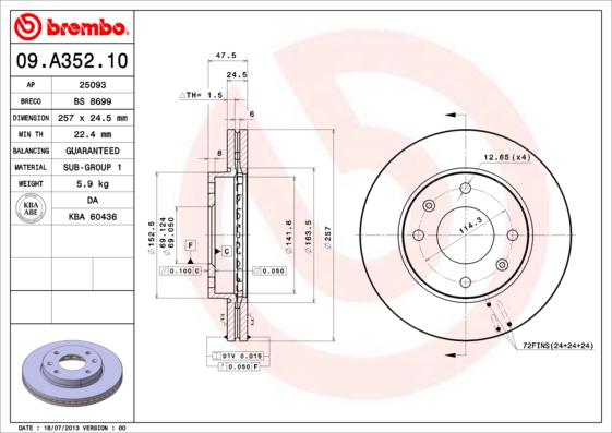 AP 25093 - Спирачен диск vvparts.bg