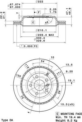 AP 25066 V - Спирачен диск vvparts.bg