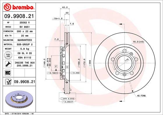 AP 25062 V - Спирачен диск vvparts.bg