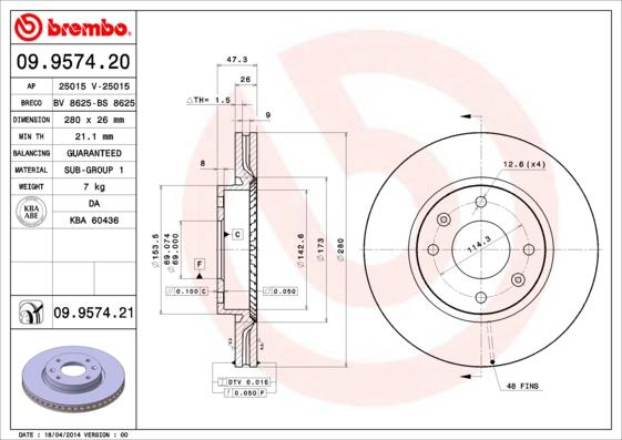 AP 25015 - Спирачен диск vvparts.bg