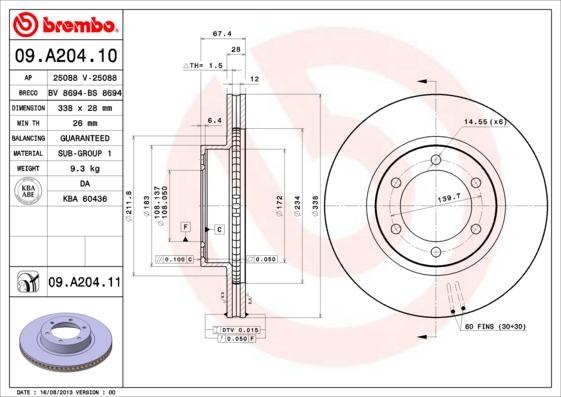 AP 25088 - Спирачен диск vvparts.bg