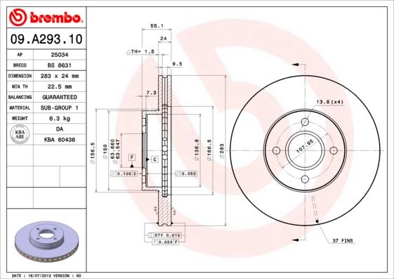 AP 25034 - Спирачен диск vvparts.bg