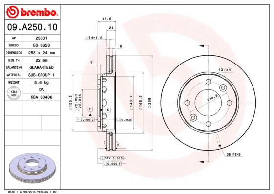 AP 25031 - Спирачен диск vvparts.bg