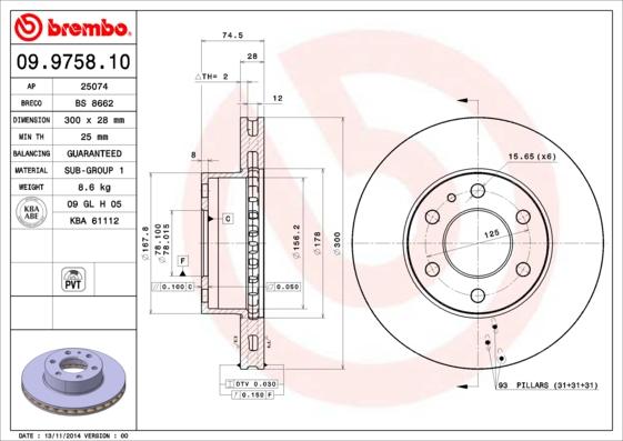 AP 25074 - Спирачен диск vvparts.bg