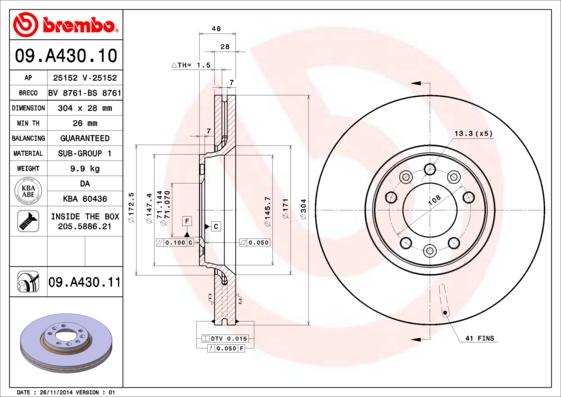 AP 25152 - Спирачен диск vvparts.bg