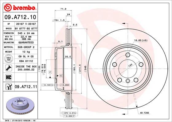 AP 25167 - Спирачен диск vvparts.bg