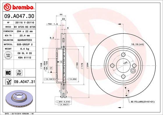 AP 25116 - Спирачен диск vvparts.bg