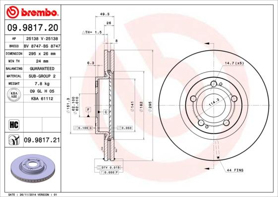 AP 25138 - Спирачен диск vvparts.bg