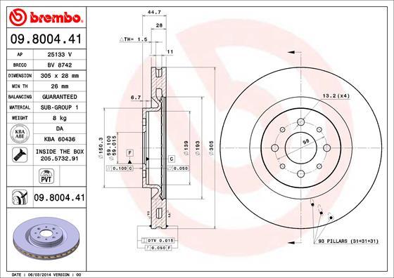 AP 25133 V - Спирачен диск vvparts.bg