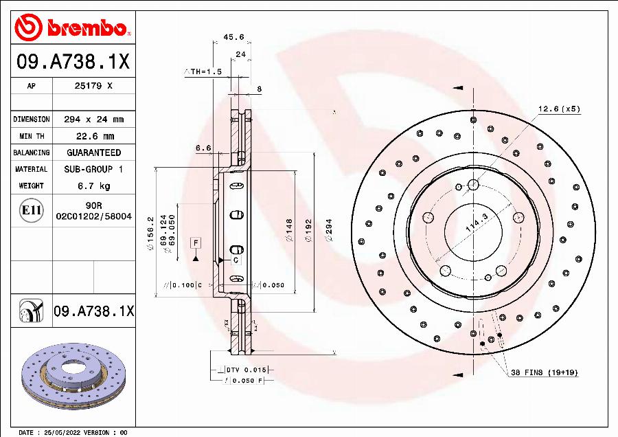 AP 25179 X - Спирачен диск vvparts.bg