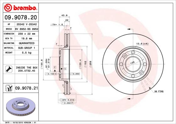 AP 25342 - Спирачен диск vvparts.bg