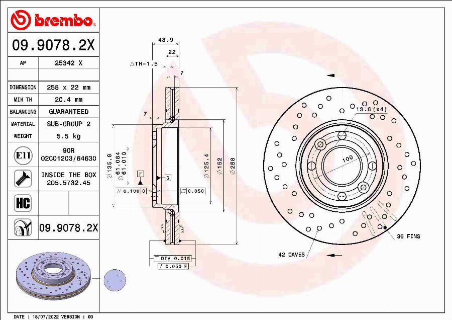 AP 25342 X - Спирачен диск vvparts.bg