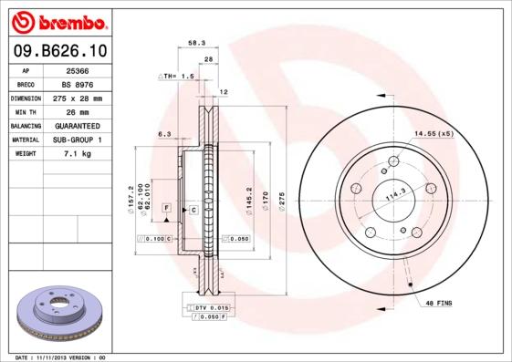 AP 25366 - Спирачен диск vvparts.bg