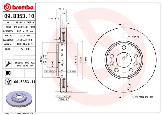 AP 25318 - Спирачен диск vvparts.bg