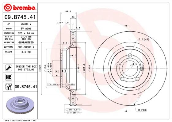 AP 25388 V - Спирачен диск vvparts.bg