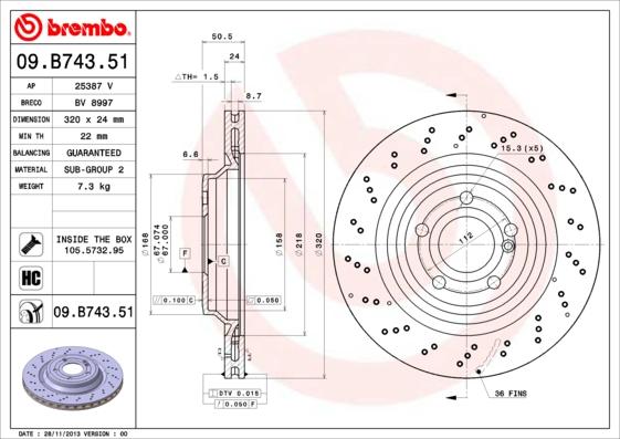 AP 25387 V - Спирачен диск vvparts.bg