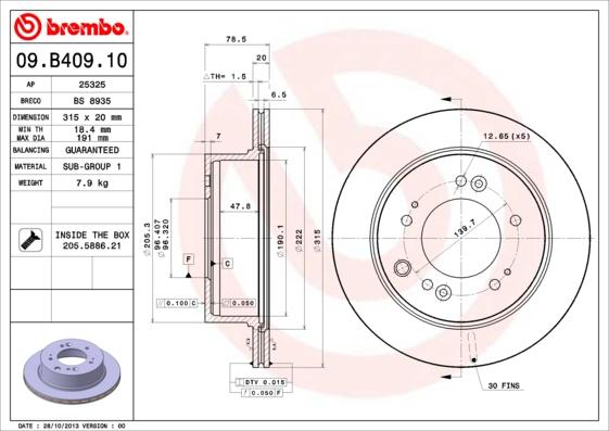 AP 25325 - Спирачен диск vvparts.bg