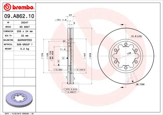 AP 25247 - Спирачен диск vvparts.bg