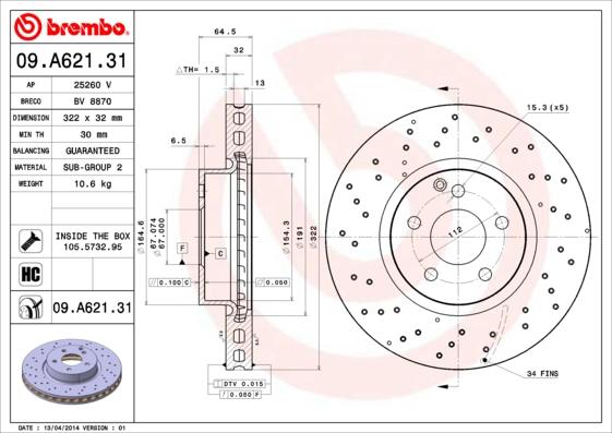 AP 25260 V - Спирачен диск vvparts.bg