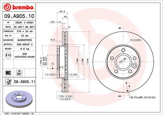 AP 25261 - Спирачен диск vvparts.bg