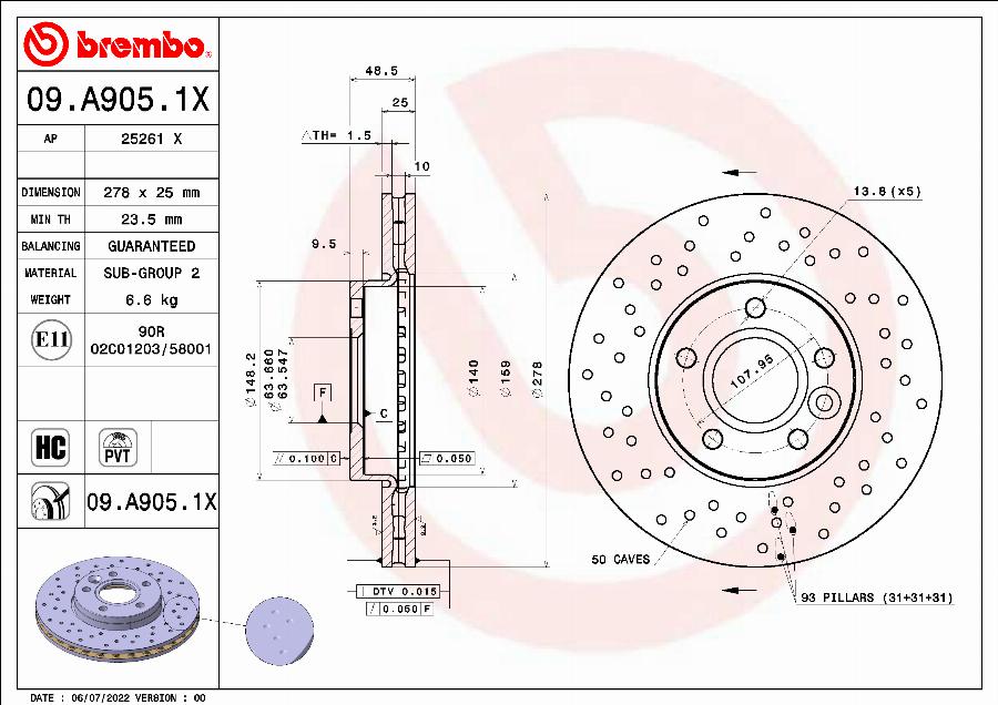 AP 25261 X - Спирачен диск vvparts.bg