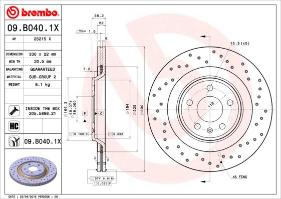 AP 25215 X - Спирачен диск vvparts.bg