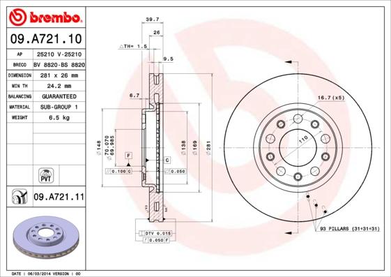 AP 25210 - Спирачен диск vvparts.bg