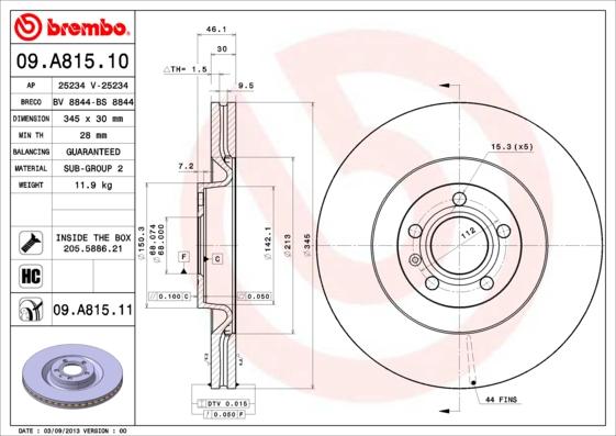 AP 25234 - Спирачен диск vvparts.bg