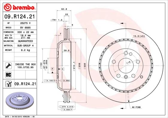 AP 25275 V - Спирачен диск vvparts.bg