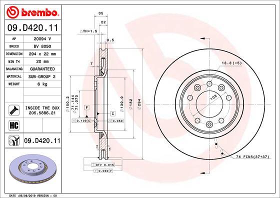 AP 20094 V - Спирачен диск vvparts.bg