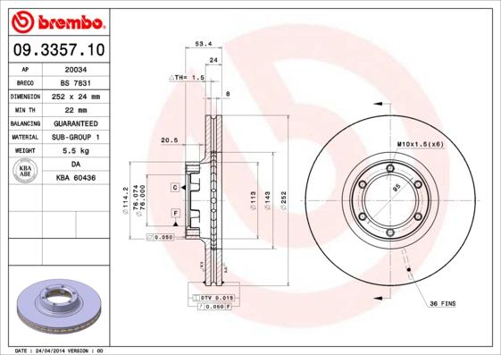 AP 20034 - Спирачен диск vvparts.bg