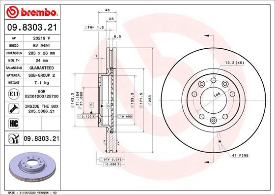 AP 20219 V - Спирачен диск vvparts.bg