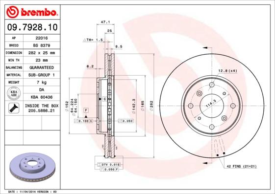 AP 22016 - Спирачен диск vvparts.bg