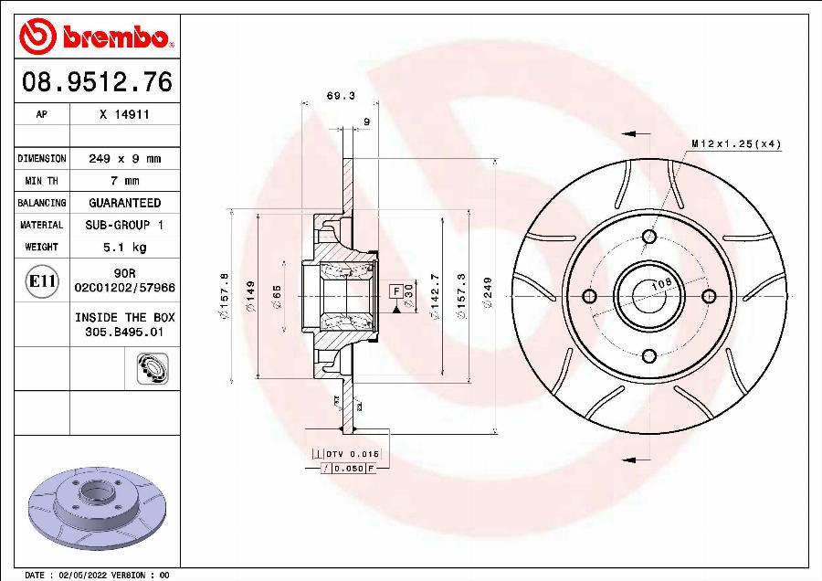 AP X 14911 - Спирачен диск vvparts.bg