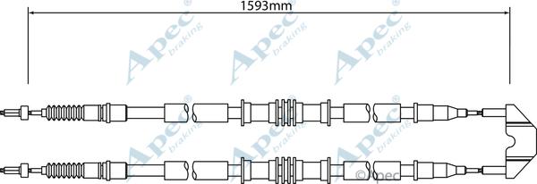 APEC CAB1451 - Жило, ръчна спирачка vvparts.bg