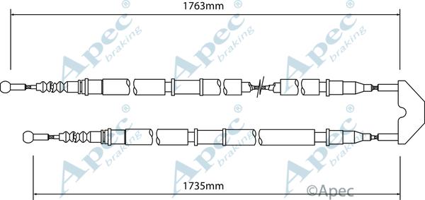 APEC CAB1457 - Жило, ръчна спирачка vvparts.bg