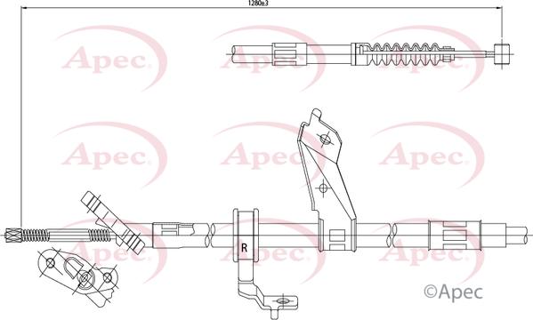 APEC CAB1438 - Жило, ръчна спирачка vvparts.bg