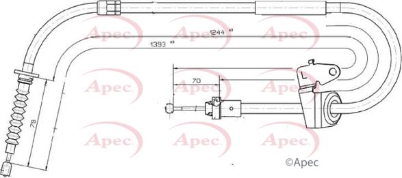 APEC CAB1589 - Жило, ръчна спирачка vvparts.bg